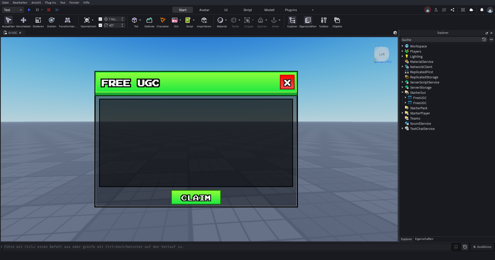 Roblox UI Portfolio Showcase - Interface Design Concept